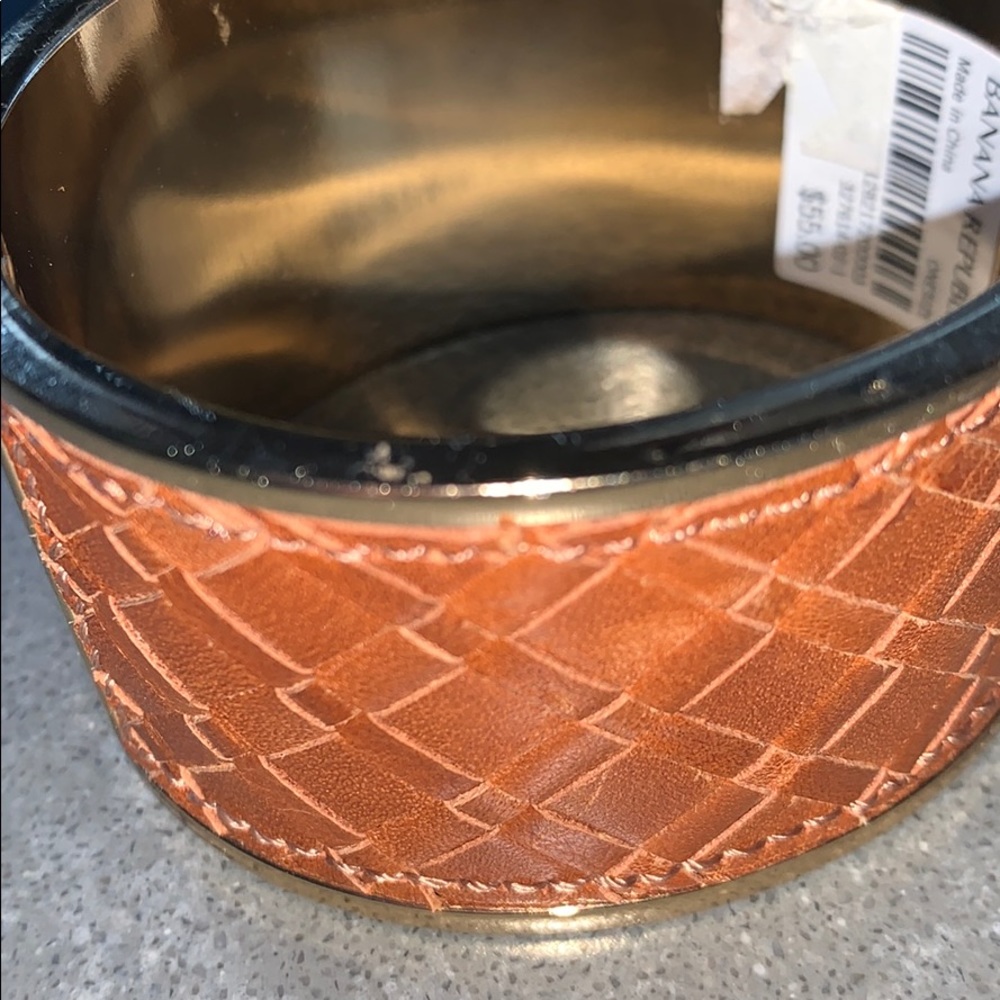 Banana Republic Faux Leather gold bracelet cuff